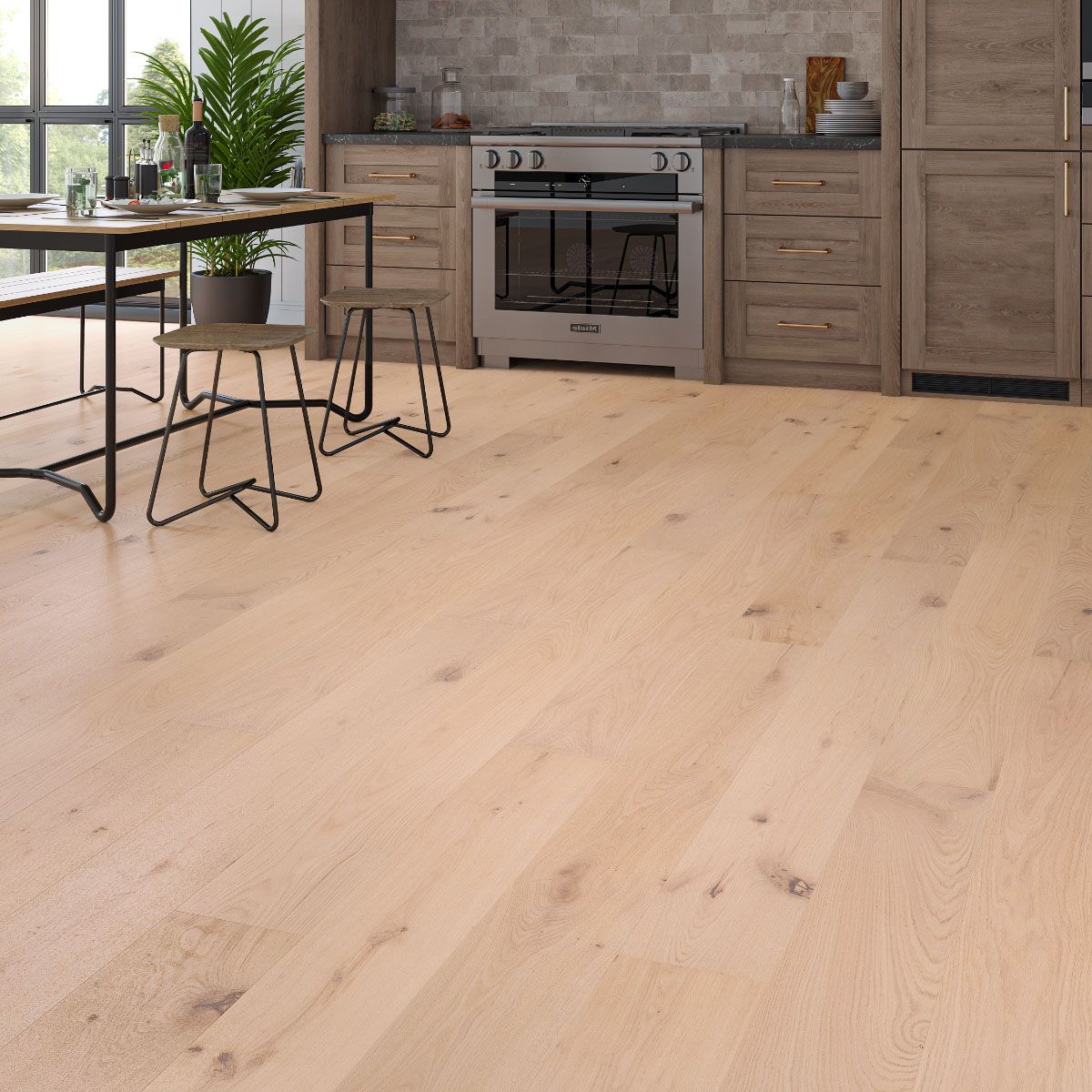 Flooring Hut Burleigh Wood 190 x 14/3mm Full Planks Invisible Smooth Lacquered Rustic Oak T&G