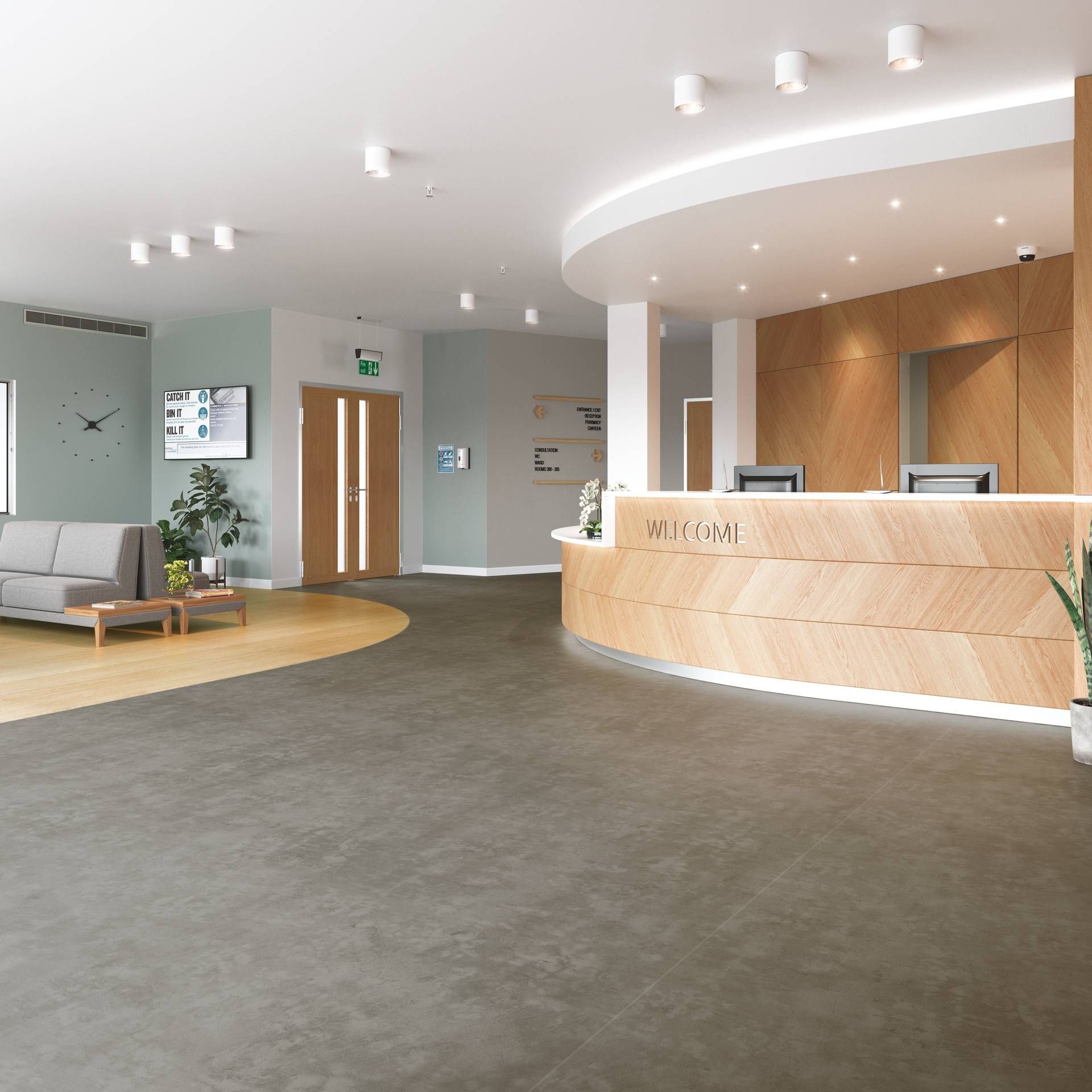 Polyflor PolySafe Stone fx PUR Dark Concrete 5089