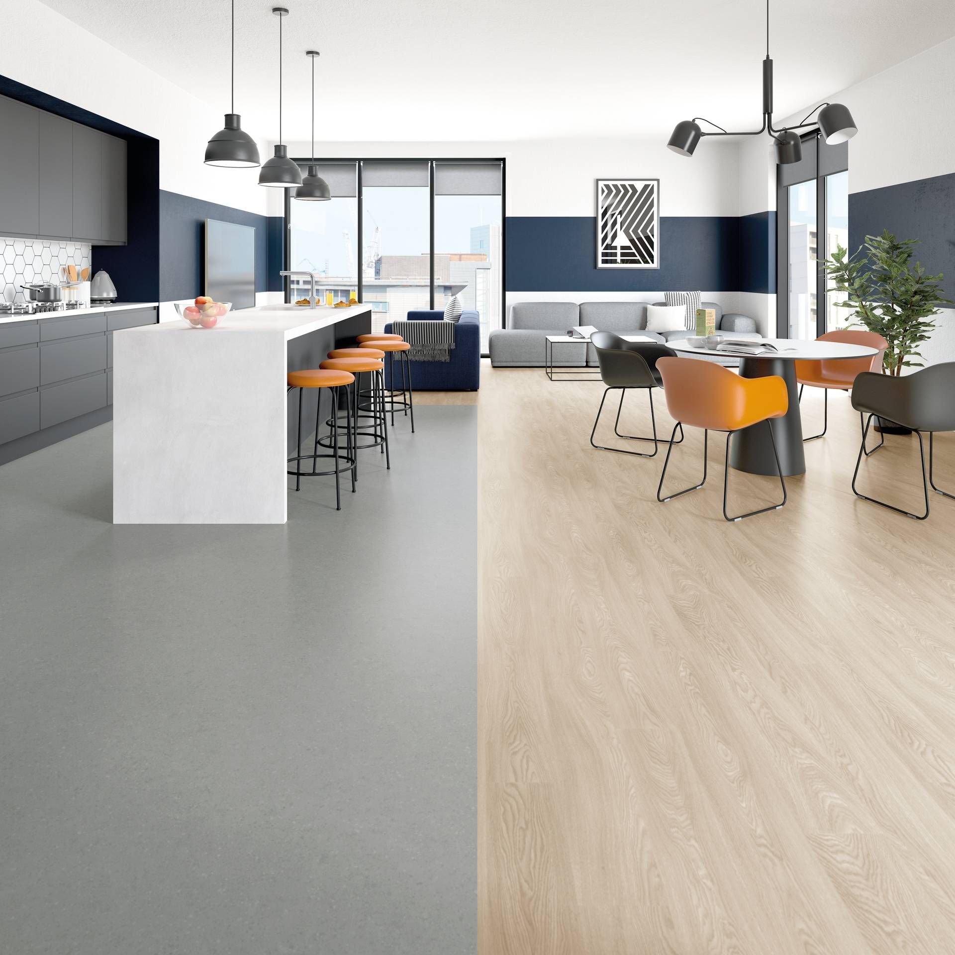 Polyflor PolySafe Stone fx PUR Dove Slate 6012