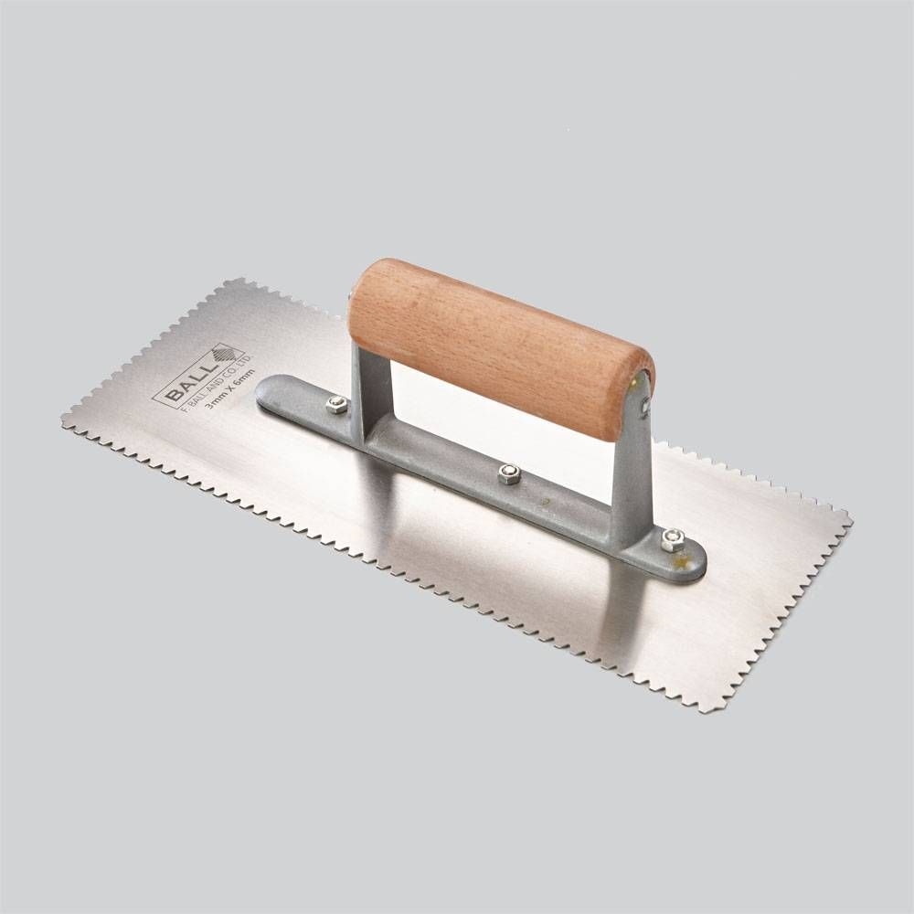 F Ball Trowel V Notch Fine 1.5mm x 5mm