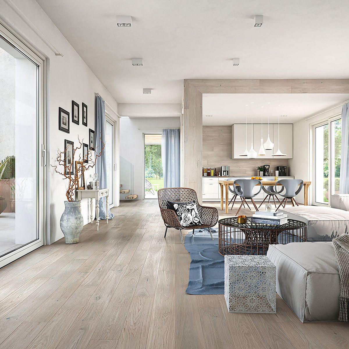 Flooring Hut Burleigh Thistle 5G LOC Grey Brushed Matt Lacquered 14mm/155mm/1092mm Engineered Wood