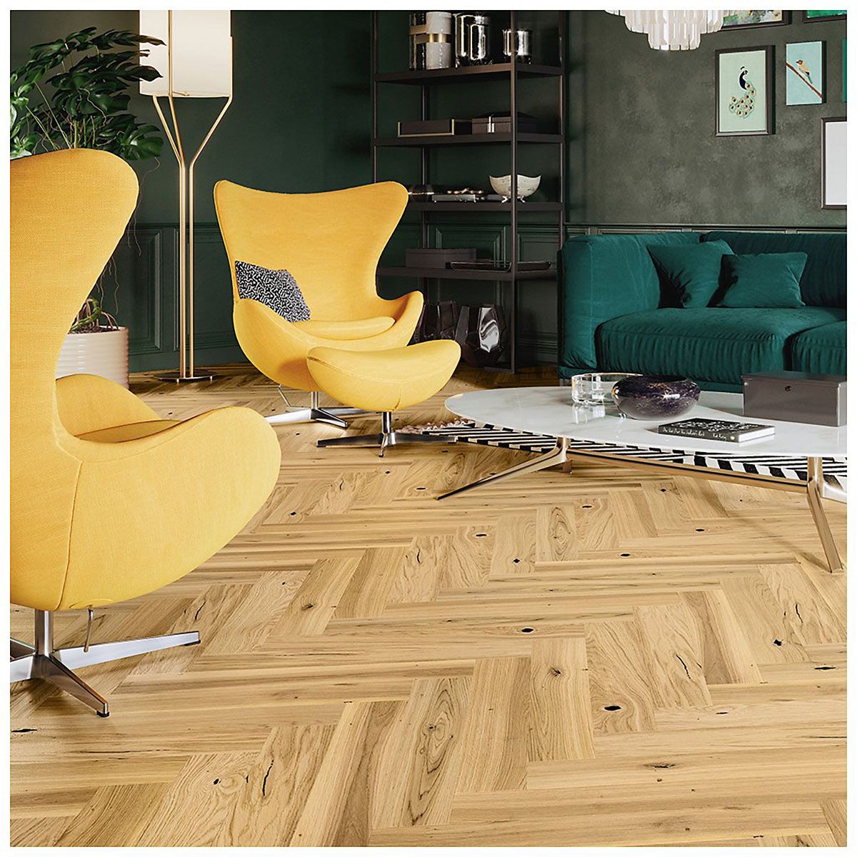 Flooring Hut Burleigh Thistle Herringbone LOC Natural Oil Brushed Matt Lacquered Oak 14mm/110mm/660mm Engineered Wood