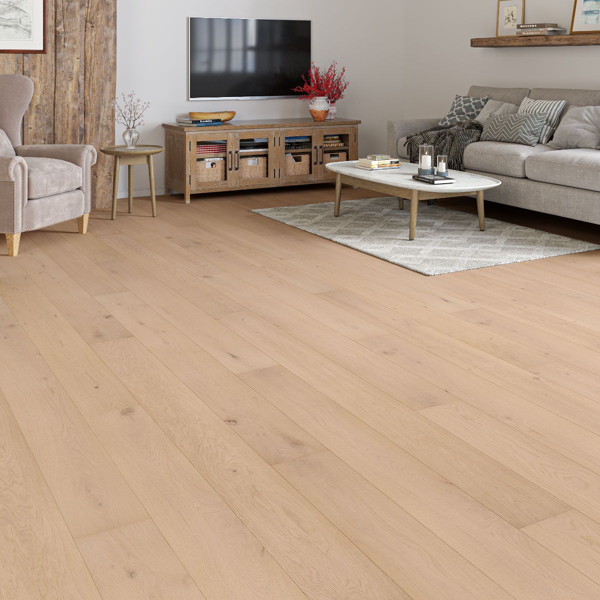 Flooring Hut Burleigh Wood 190 x 14/3mm Full Planks Invisible Smooth Oiled Rustic Oak T&G