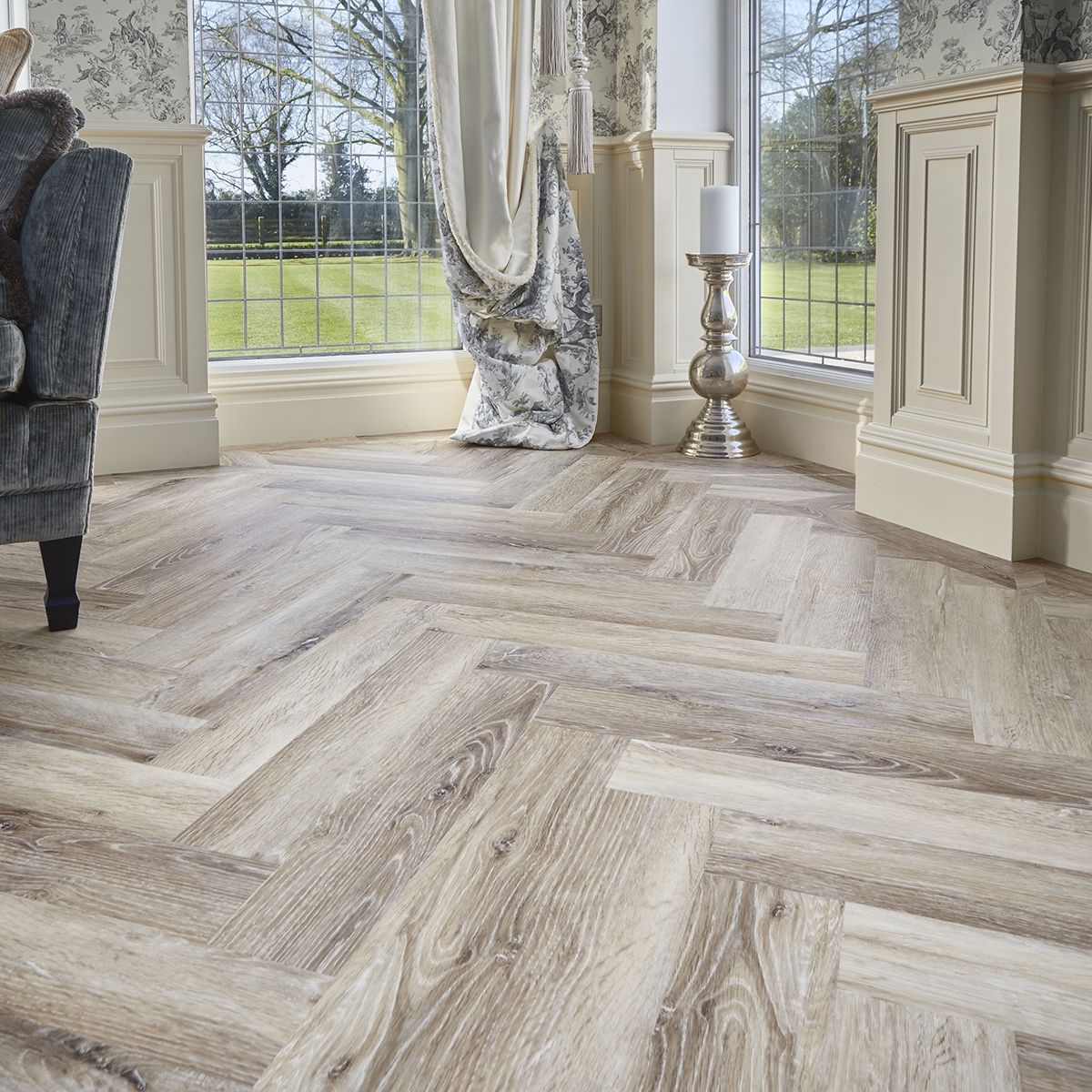 Burrnest Victoria Parquet Luxury Vinyl Flooring - Bleach Light Oak