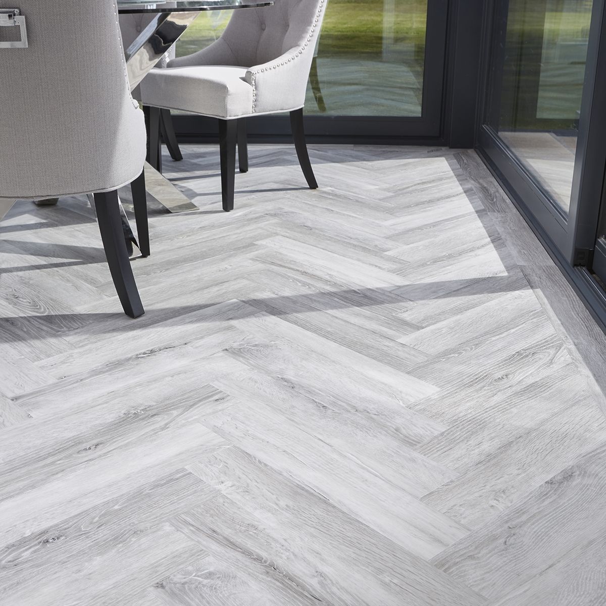Burrnest Victoria Parquet Luxury Vinyl Flooring - Darkened Ice Wood