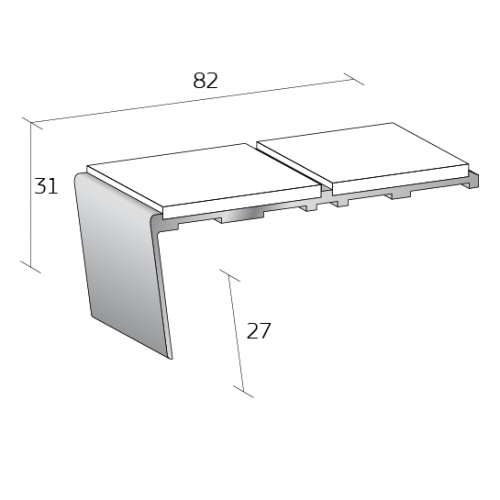 Quantum Stair Nosing ZR2 2.44m