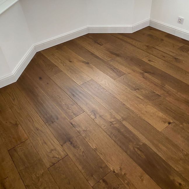 Flooring Hut Burleigh Blossom Hand-Scraped Distressed, Cognac Stained & UV Oiled French Oak 20/6 190mm 1900mm Engineered Wood Flooring Hut Burleigh Blossom Hand-Scraped Distressed, Cognac Stained & UV Oiled French Oak 20/6 190mm 1900mm Engineered Wood