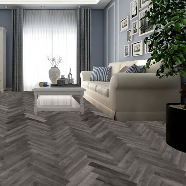 Flooring Hut Burrnest Parquet Click SPC Rigid Core - Slate Grey
