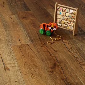 Flooring Hut Brushed, Black Grained, Sunken Filler & Oiled French Oak Engineered Wood
