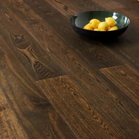 Flooring Hut Brushed Dark Stained UV Oiled French Oak 14/3 190mm 1900mm Engineered Wood