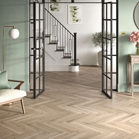Polyflor Camaro Rigid Core PUR Herringbone Plank Naked Blond Oak RPQ4144 Polyflor Camaro Rigid Core PUR Herringbone Plank Naked Blond Oak RPQ4144
