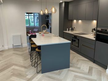 Fumed Limed Oak Herringbone Parquet