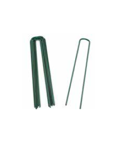 Power Coated Green Galvanised Steel 150mm Grass Pins - Pack of 50